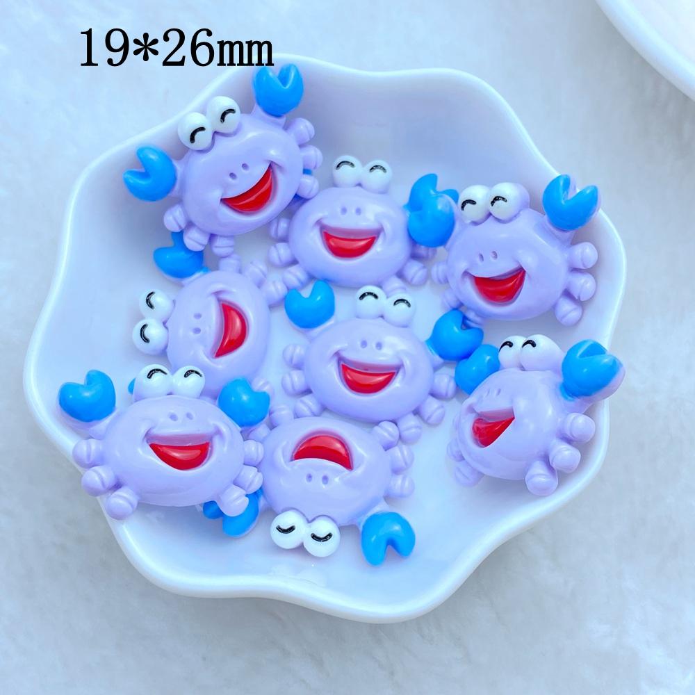10 st Nya Söta Mini Tecknad Krabba Havsserie Plattbaksida Harts Cabochoner DIY Smycken Hantverk Dekoration Tillbehör