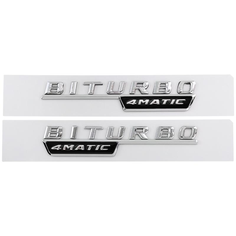 

2Pcs 3D Biturbo 4matic Fender Badge Letter Emblem Sticker For Mercedes Benz C43 E43 GLC43 GLE43 Car Accessories