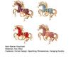 Wealth Horse Car Keyring Rhinestones-Encrusted 3D Zodiac Horse Design Key Chain Metal Charm Bags Keyring