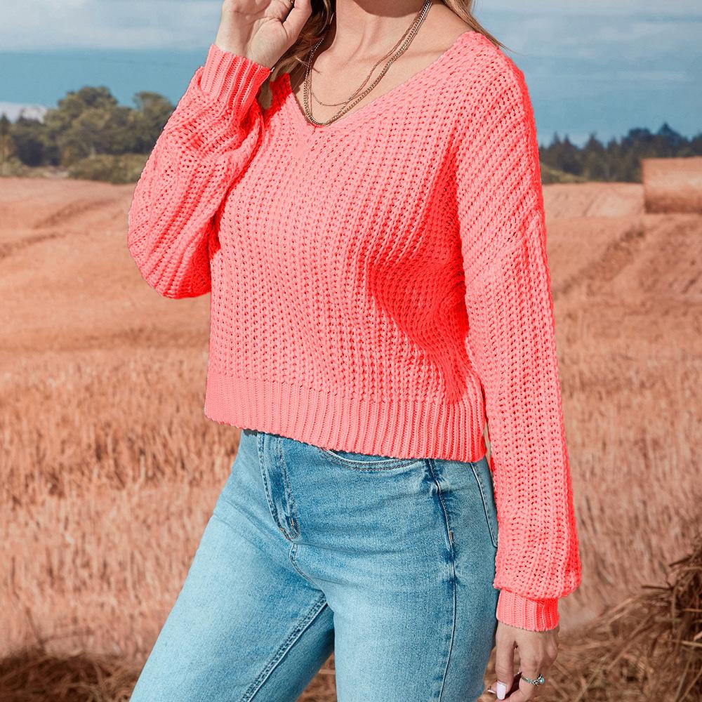 Women's Early Autumn Mesh Sheer Knitted Off Shoulder Base Layer Sweater Women's Top Long Sleeve Luxurious Relaxed-fit Slimming and Versatile Top