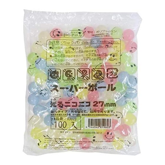 Oishi Co., Ltd. Супер Мяч Светящийся Niconico 27 мм (фосфоресцентный тип) Набор из 100