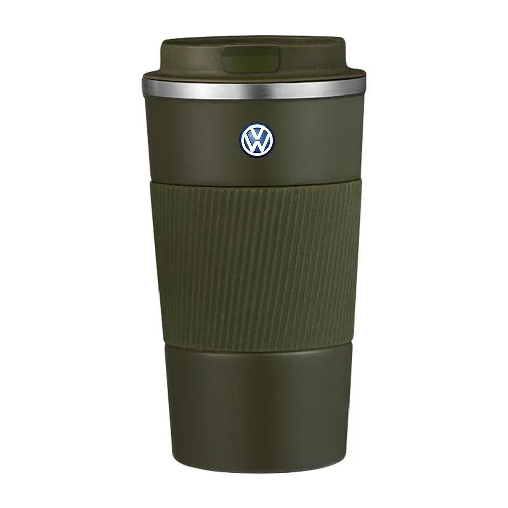 Car Logo Vacuum Flask Travel Thermal Cup Coffee Thermos Mug For Volkswagen VW R-line R Polo GTI Passat Magotan Tiguan Golf 4 5NI8