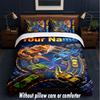 Monster Truck Theme Custom Text Or Name 3Pcs Bedding Set,1 Flat Sheet & 2 Pillowcases Personalized Home Bedding