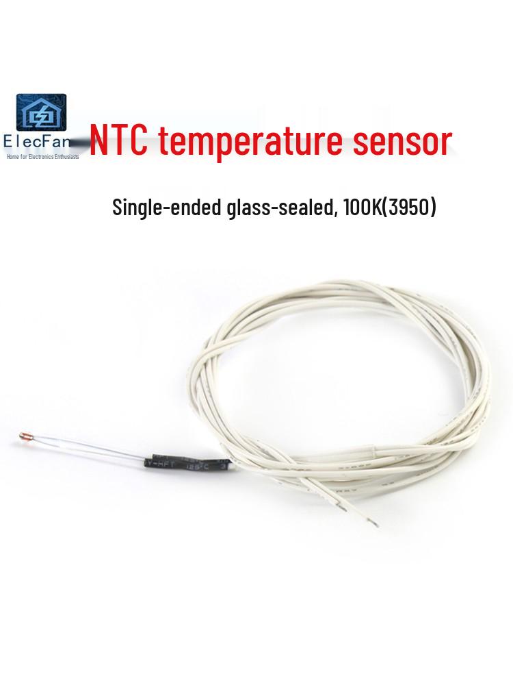 Датчик температуры, термистор NTC 100K, зонд, герметизированный стеклом, точность 1%, провод 1 м для 3D-принтера