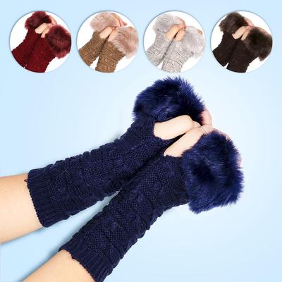 Nuovi Guanti da Donna in Lana Lavorata a Maglia: Motivo a farfalla, stile mezzo dito per il calore autunno/inverno.