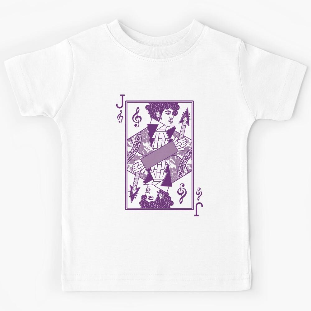 80s Funk Rock Jack Playing Card Art (Purple Monochrome) Kids T-Shirt 170