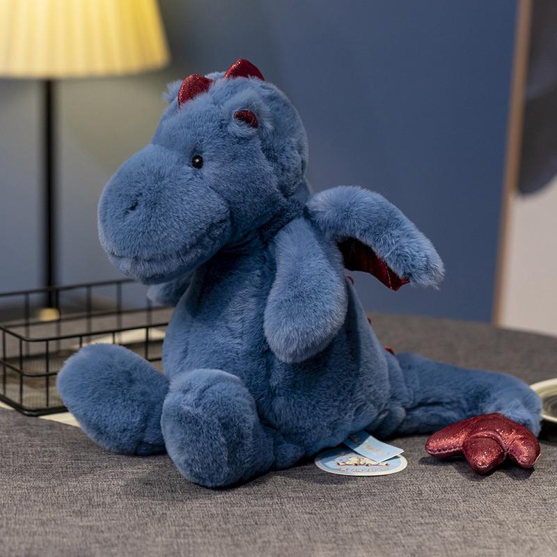 

Мультяшный сидящий летающий дракон плюшевый зеленый снежный динозавр птерозавр плюшевая игрушка мягкая кукла животное детский подарок 30cm синий