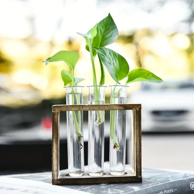 

Creative Retro Hydroponic Green Plant Test Tube Vase Series Wooden Frame Vase Office Desktop Decoration Home Decoration