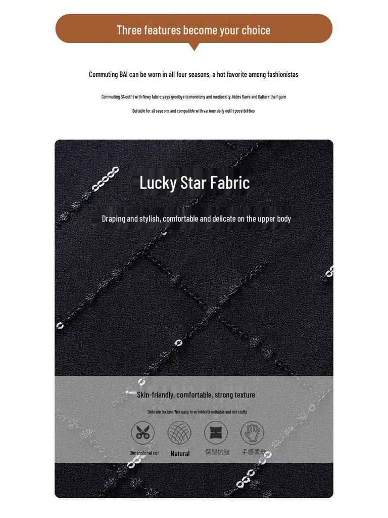 Spring 2026 Black Sequin Slim Bodycon High Waist Midi Pencil Skirt