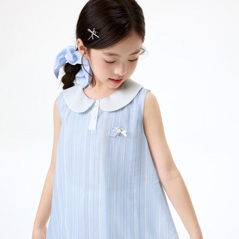 Girl's Doll Collar Ruffle Sleeveless Dress