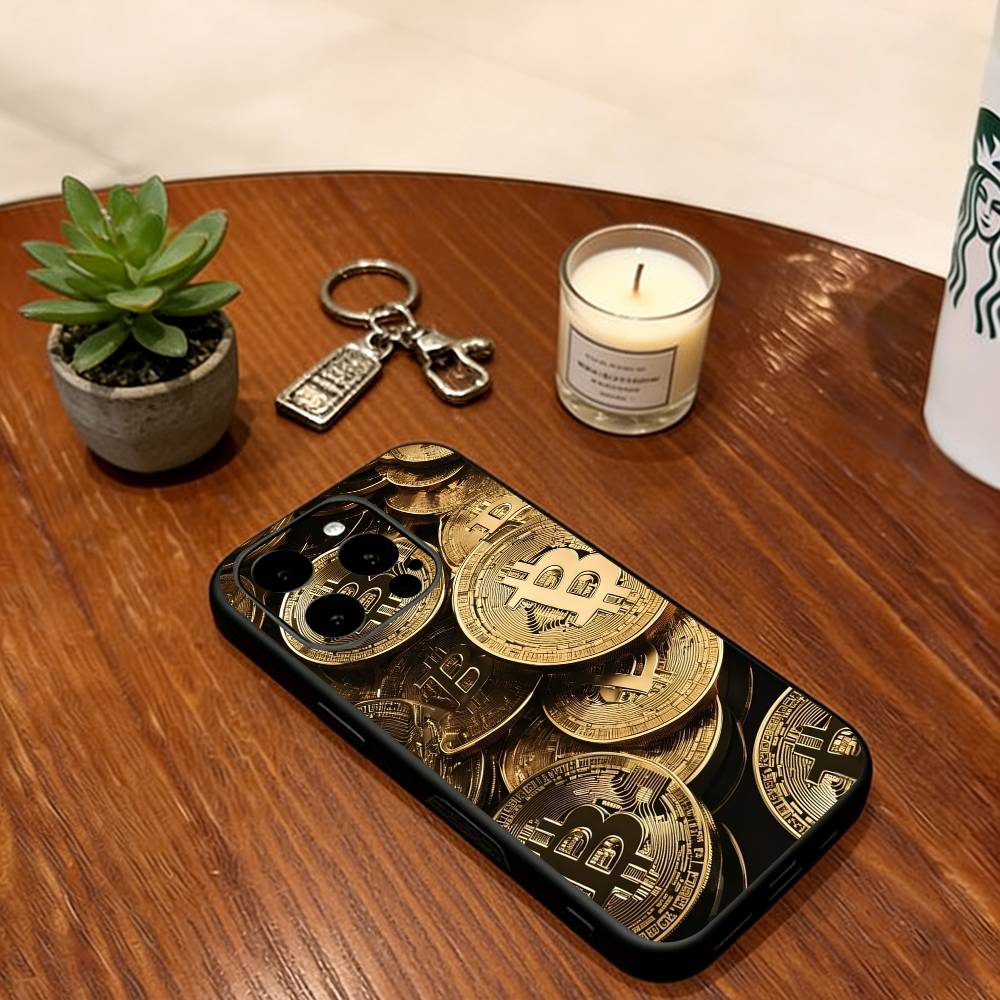 

BTC Phone Case For iPhone 17,16,15,14,13,12,11 Plus,Pro Max,XS,Soft Silicone Black Cover iPhone11ProMax