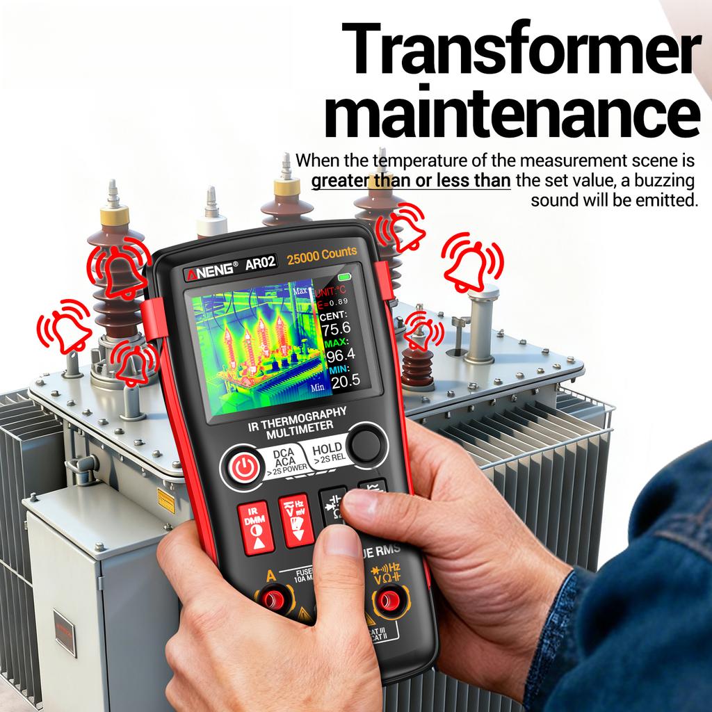 Professional ANENG AR02 Thermal Imaging Multimeters Digital Multimeter USB Type-c Charge 1000V 25000 Count Tester Multimetro TFT Display Tester Tools