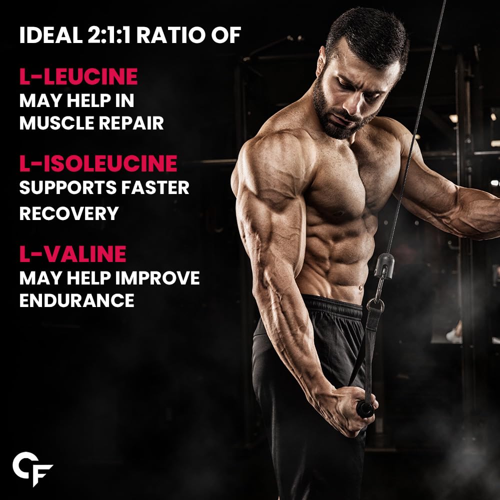 Carbamide Forte BCAA Powder 5000mg 28 Sachets Pre & Intra Workout Supplement 7g Serving 2:1:1 Ratio (4 Flavors) PACK OF 1