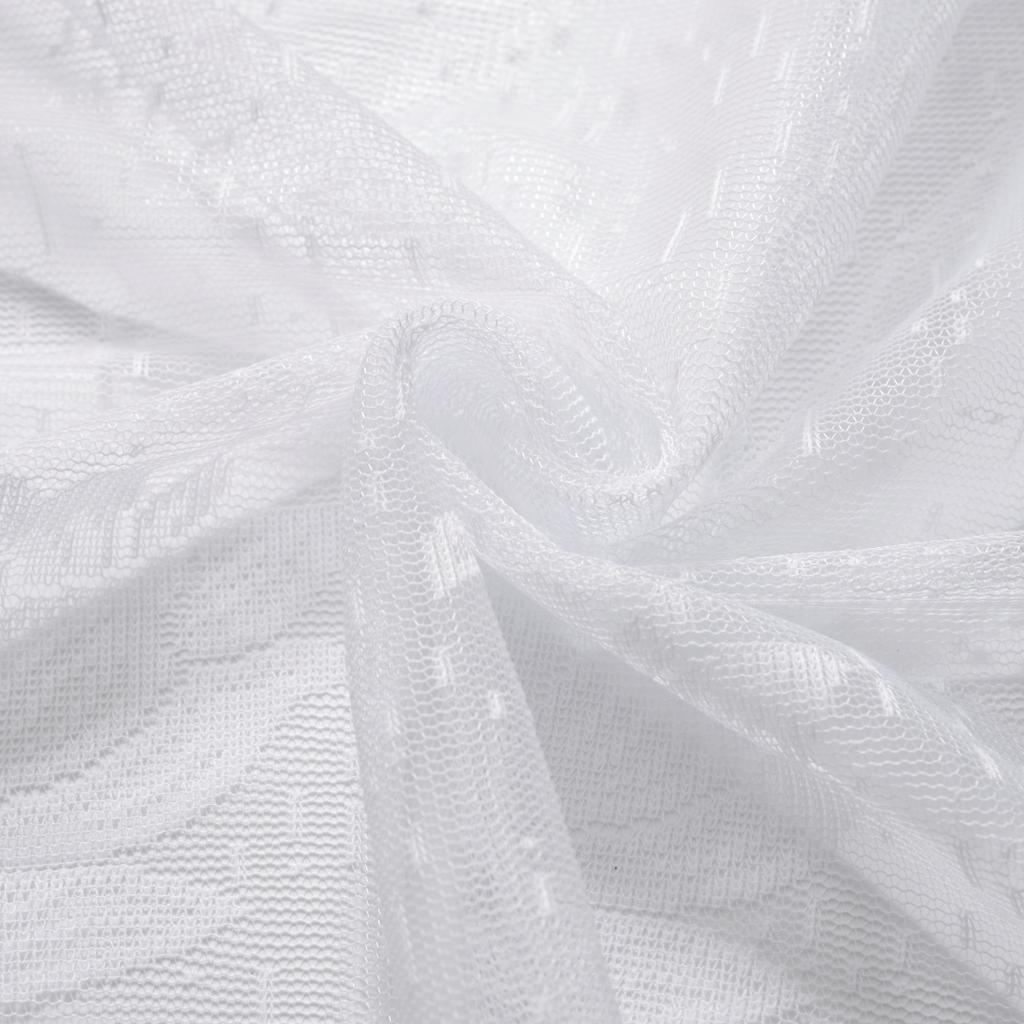 1pc Modern White Wave Pattern Short Curtains for Kitchen and Bathroom Windows