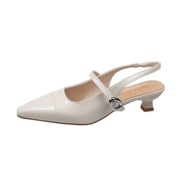 

Остроносые туфли-лодочки на тонком каблуке, летние новые универсальные, с ремешком на подъеме и закрытым носком, босоножки на высоком каблуке для женщин 40