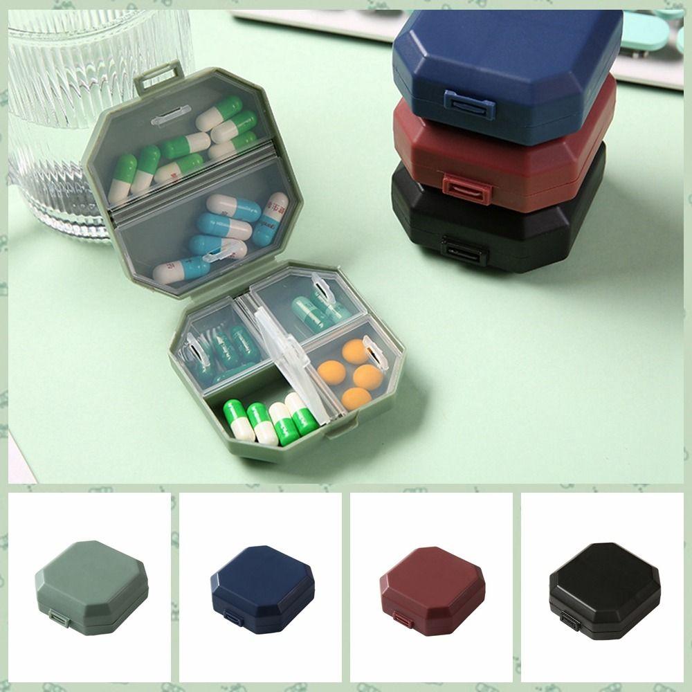 

Plastics Pill Cases 6 Grids Pill Splitters Mini Household