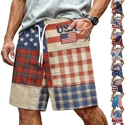 Men's  Independence Day Printed Casual Drawstring Waist Shorts