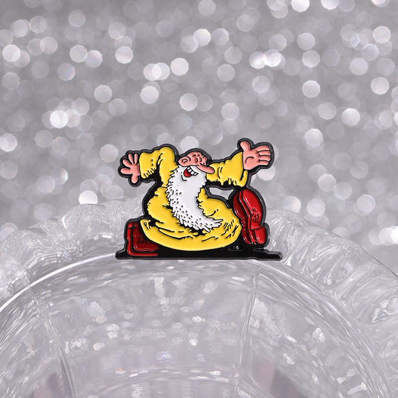 Cartoon Anime Characters Enamel Pins Custom White Beard Old Man Brooches Lapel Badges Funny Jewelry Gift for Friends