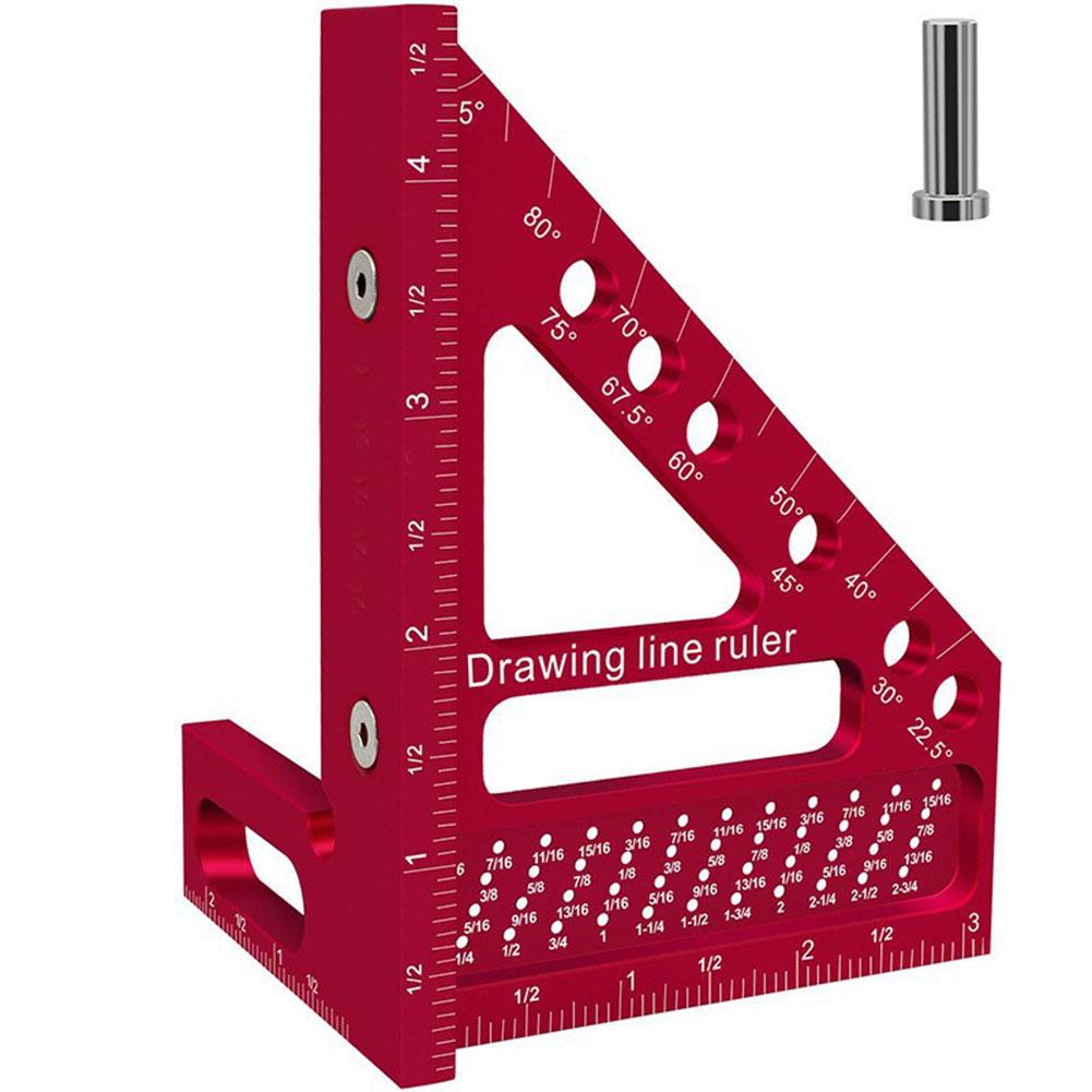 Woodworking Square Protractor Woodworking Square Aluminum Alloy Miter Triangular Ruler Angler Scriber Woodworking Tool