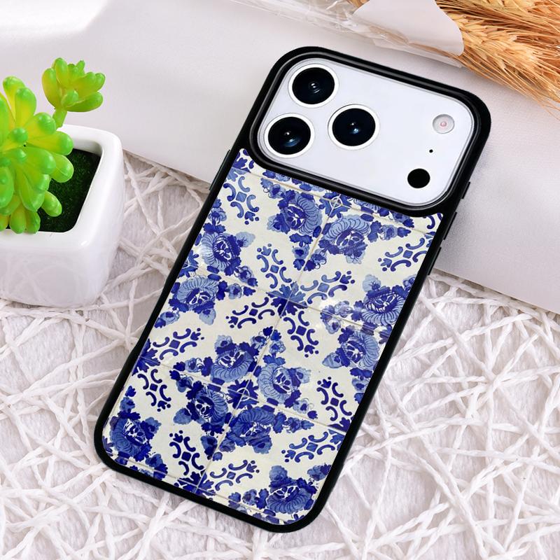 Blue And White Porcelain Soft Phone Case for iPhone 17 Air 16 15 11 12 14 13 Pro Max Shockproof Cover