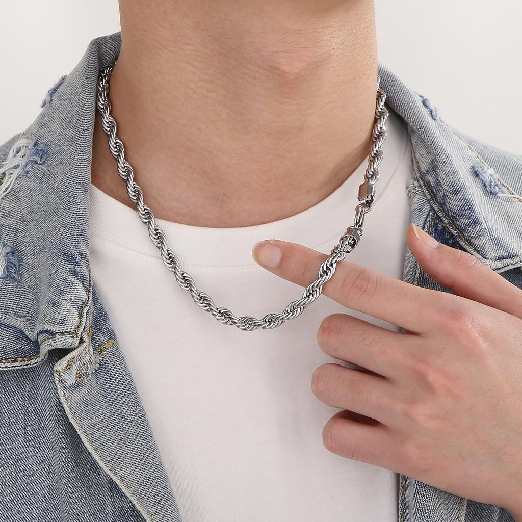 2-10mm Hip-Hop Stainless Steel Rope Chain Fashion Men And Women Jewelry Waterproof Choker Men Women Jewelry Gold Color Chains