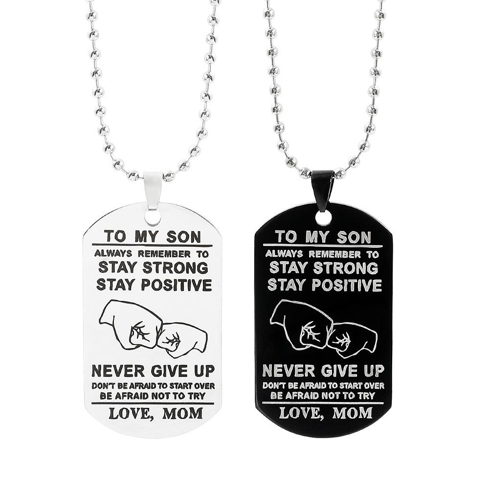 Pendant Military Brand Engraved Bead Chain High-end Fashion Mother's Day Gift Necklace