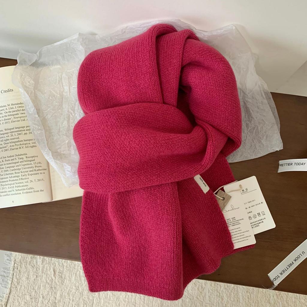 Large 111 Australian simple scarf women's new high-end solid color versatile warm couple scarf