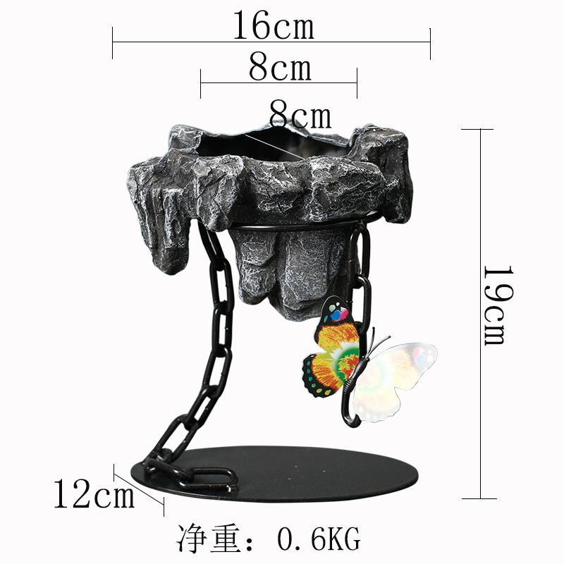 Wrought Iron Hanging Ornament Iron Chain Suspension Home Living Room Decoration Wenzhu Succulent Moss Ball Landscaping Basin