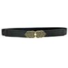 Womens Stylish Pu Elastic Waist Belt Versatile For Dresses And Skirts In Black Minimalist