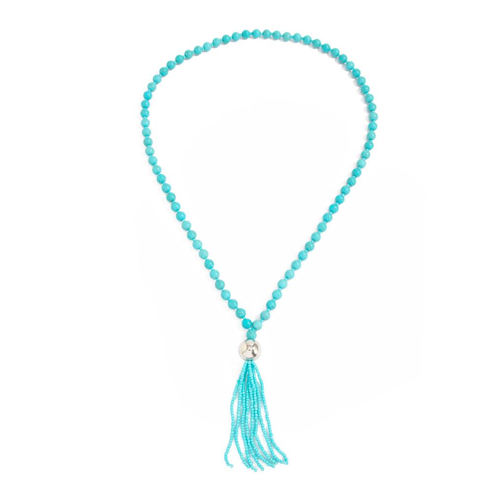 Acrylic Bead Chain Necklace for Women Vintage Tassel Sweater Chain Jewelry Accessory