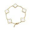 Bracciale Quadrifoglio in Acciaio al Titanio da 15 mm Bracciale Cinque Fiori di Alta Qualità Placcato Oro 18K Inossidabile Bracciale da Donna