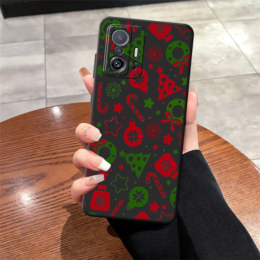 Creative Christmas Element Fashion Black Soft Phone Cover Case for Xiaomi Mi 11 12 13 Lite 12X 13 14 15 Pro 10T 11T 12T Pro