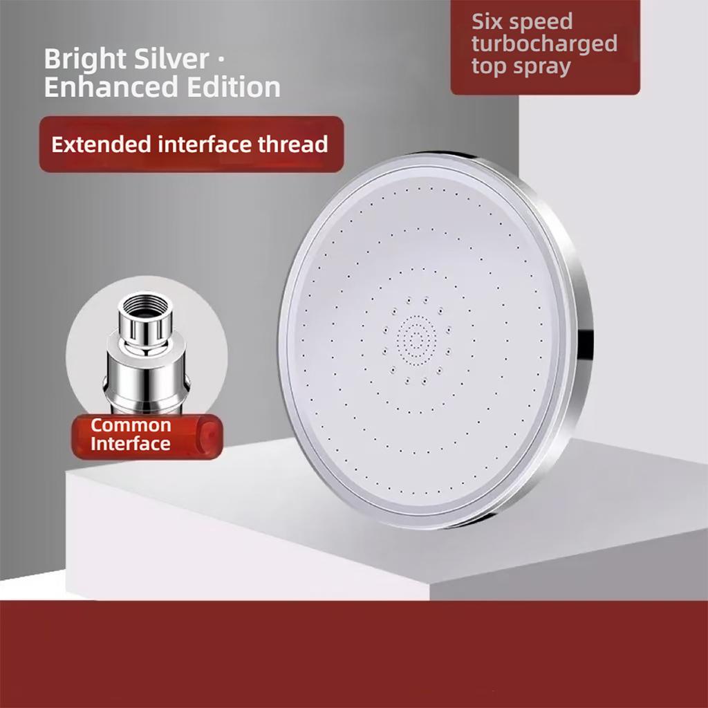 6 Mode High Flow Booster Round Shower Round High Pressure Top Spray Shower Home/Hotel Bathroom Accessories