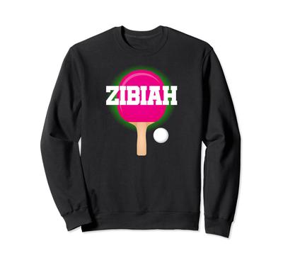 Zibiah Imię Dziewczyny Tenis Stołowy Ping Pong Gra Rakieta Sport Bluza