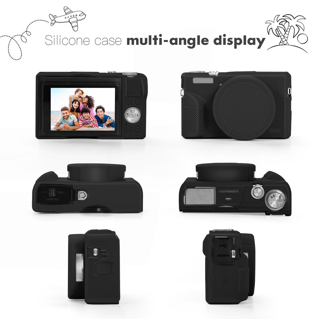 Silicone Protective Case with Detachable Lens Cover Soft Protective Silicone Sleeve Compatible for Canon Powershot G7 X Mark III