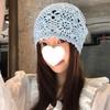 Handmade Hats Stacked Thin New Woven Hollow Retro Knitted Literary Bag Head Wool Hat Women