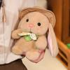 Cute Pudding Rabbit Doll Plush Toy Doll Wearing Hat Little White Rabbit Children Rag Doll Girls Holiday Gift