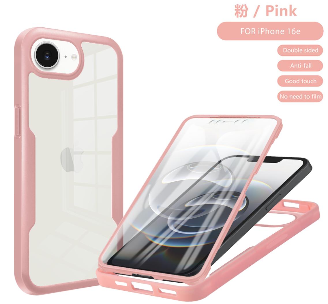 

360 Full Protection Case For iPhone 16e Clear Screen With Silicone Bumper TPU+PC Back Cover For iPhone 16 e iPhone16e 2025 Funda For iPhone 16E