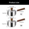 Stainless Steel Saucepan Small Cooking Pot Cookware with Ergonomic Wood Handle Efficient Milk Pan Kitchen Accessories