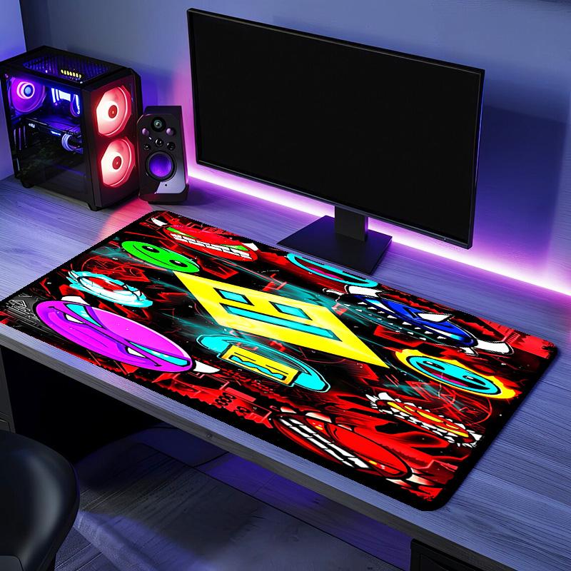 Geometry Dash Mouse Pad - Non-Slip Rubber Base, Smooth Surface for Work,Gaming,Office,And Home Use, Desk Mouse Pad