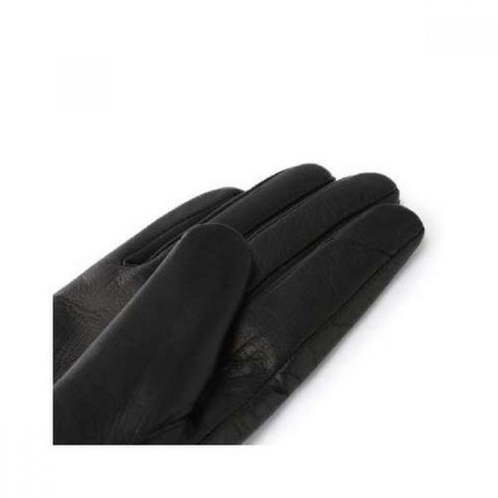 Daks Black Lambskin Rex Fur Touchscreen Gloves Dcgv2f276