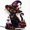 Hexenhut Tischlampe Halloween-Thema Tischlampe Hut LED Nachtlicht Handgefertigt Buntglas Acryl Tischlampe für Innen Schlafzimmer