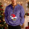 Mens Christmas Sweater Zip Up Sweatshirts Vintage Knit Graphic Sweatshirt Xmas Stand Collar Pullover