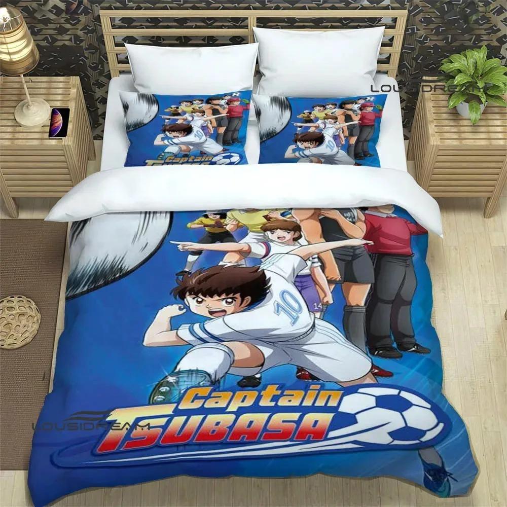 Cartoon Captain Tsubasa Bedding Set For Bedroom Soft Modern Bedspreads Comefortable Kids Duvet Cover Quilt Cover And Pillowcase