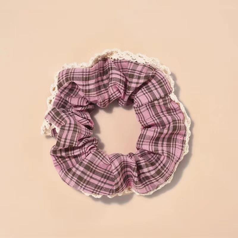 Blue Plaid Lace Hair Ribbon - Gentle On Hair, Cute Ballet Style for Girls