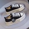 Platform Canvas Shoes Women's Spring and Summer 2025 New Student Half Slippers Explosion Increase White Shoes Versatile Board Shoes