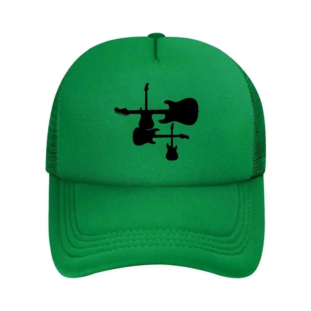 Guitar Silhouette Music  Inspired Instrument Art Design Mesh Baseball Cap