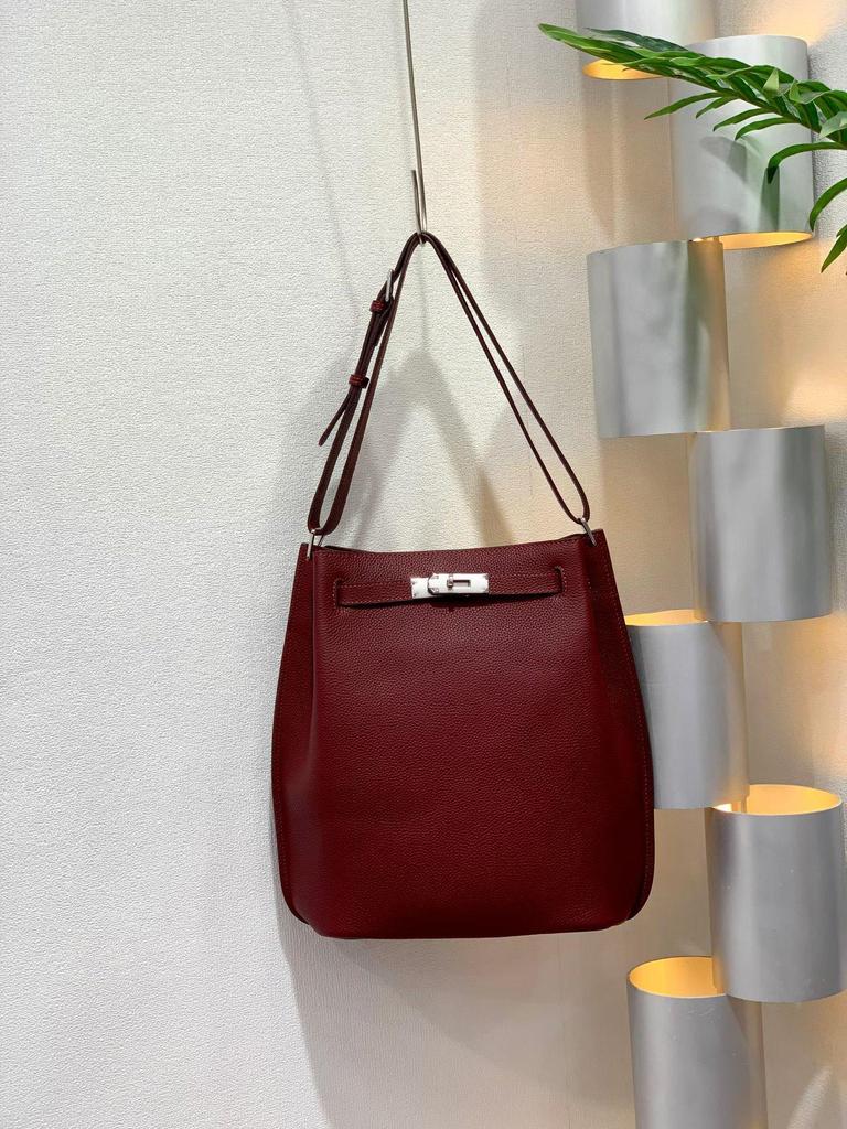 Genuine Leather 2025 Crossbody Bucket Bag - Casual, Trendy Vertical Cowhide Horseshoe Design by Sokelly