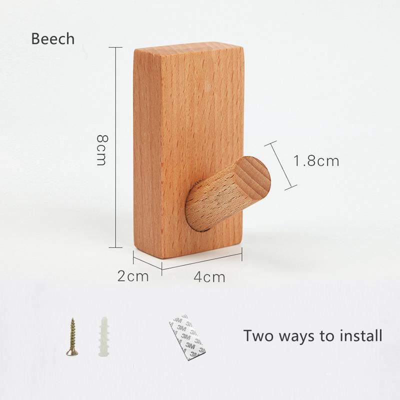 

1 шт. чорний горіховий дерев яний гачок настінний декоративний тримач для ключів капелюх шарф сумочка вішалка для зберігання ванної кімнати кухонна стійка 8cmX4cmX2cm