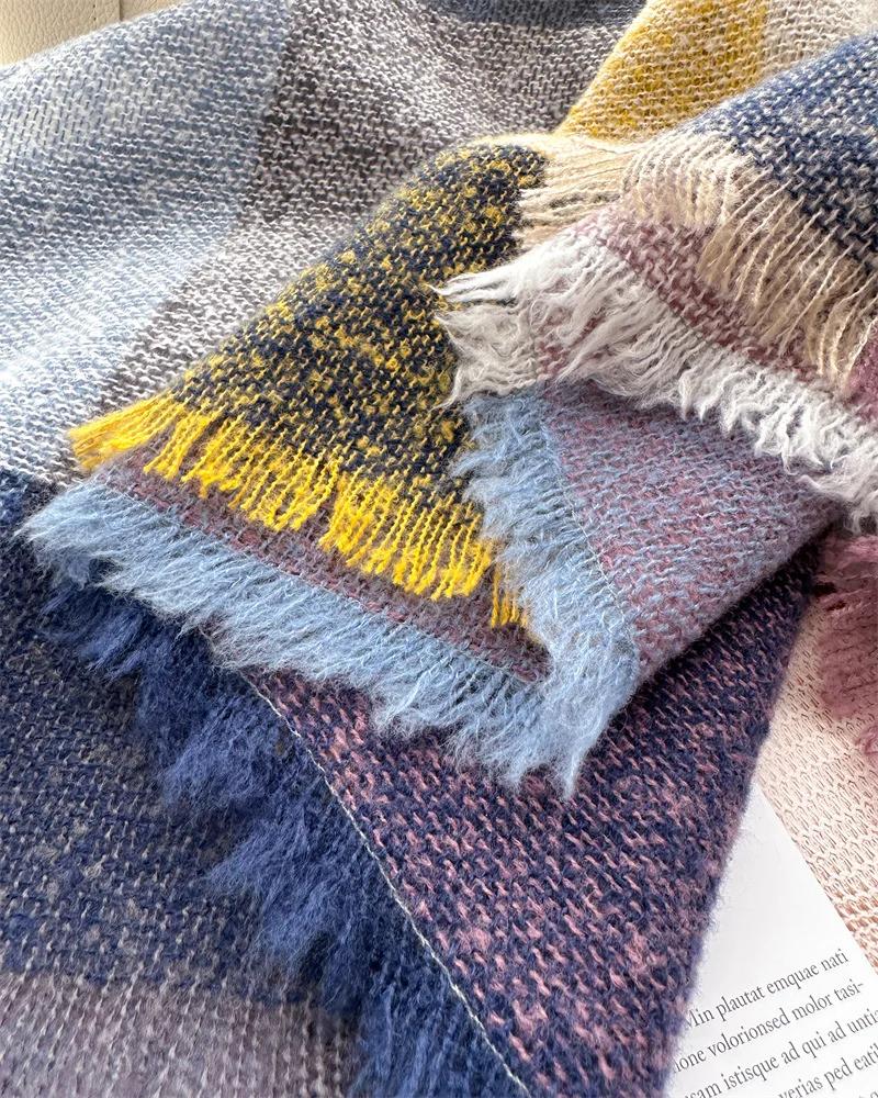 Cashmere Imitation Shawl Autumn Winter Warm Unisex Long Wraps Triangular Scarf Fashion Tassel Scarves Men Women Neckerchief